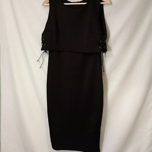 NWT AX Paris Black Dress with split back collar